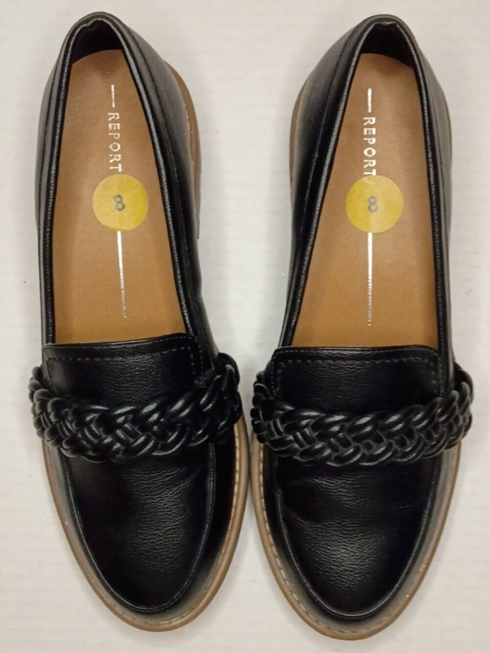 REPORT Carlene Black Braided Slip On Loafers Women’s Size 8